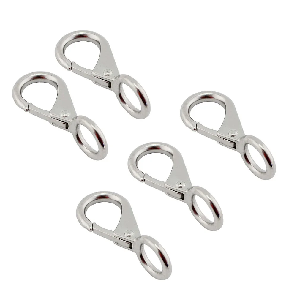 5 шт. морское оборудование 316 Нержавеющая сталь фиксированный карабин в глаз