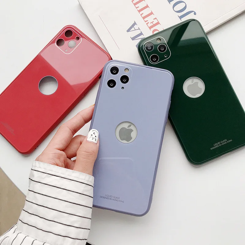 Tempered Glass Phone Case for IPhone 11 Pro XR XS Max 7 8 6 6S Plus Hard Protective Cases Anti-drop Lens Protection Cover | Мобильные