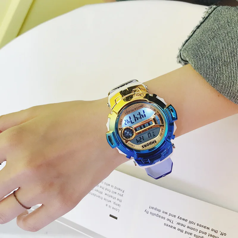 Модные креативные детские электронные часы для девочек и мальчиков изысканные