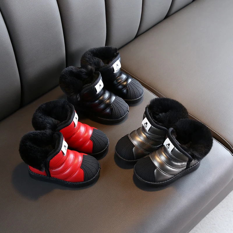 Зимние ботинки для маленьких девочек и мальчиков Теплые уличные детские