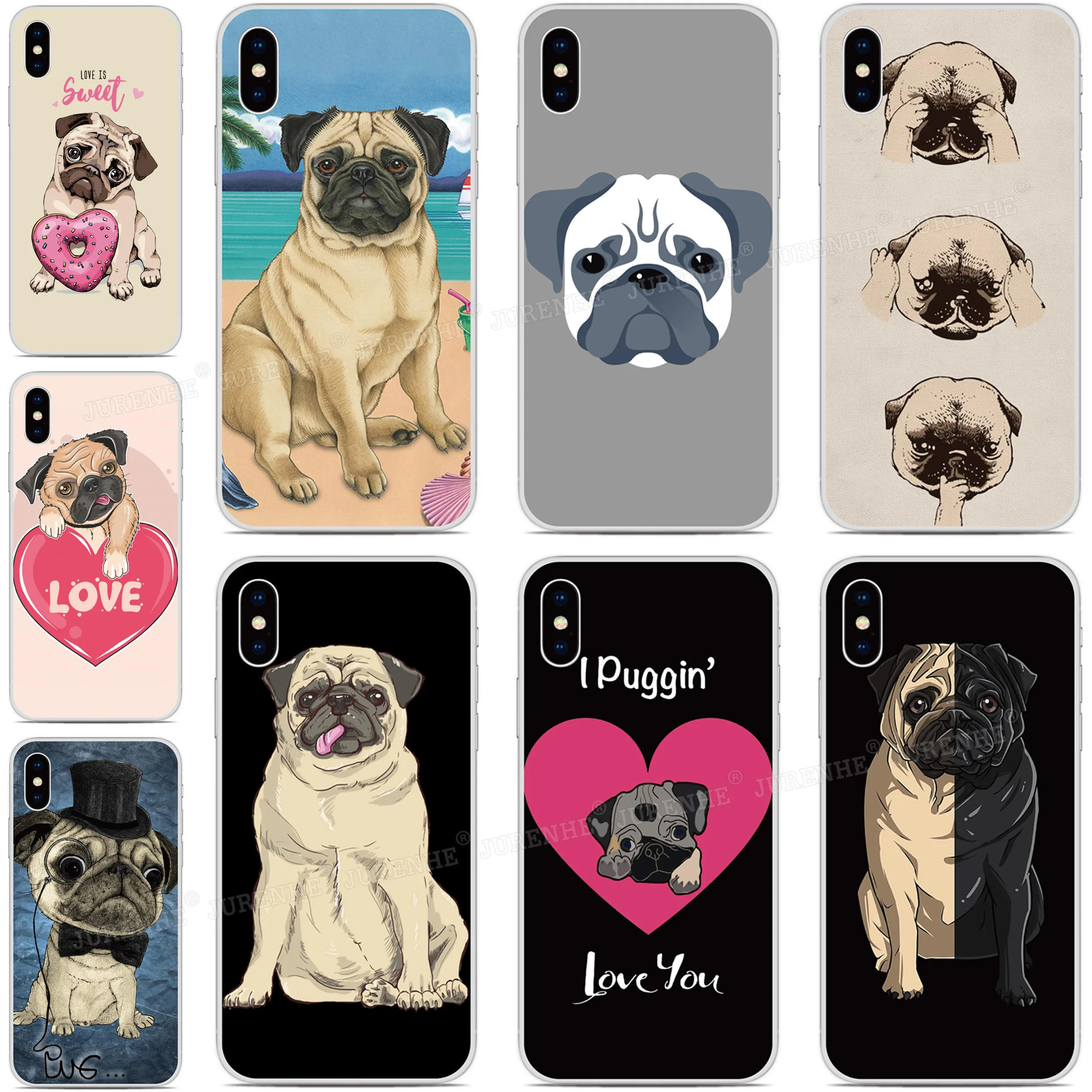 

DIY Custom Photo Cover Cute Pug Puppy Dog Cases For ASUS-ZenFone Max Pro M1 Rog Phone 2 6 5 5Z 4 Lite L1 Shot Plus M2 Phone Case