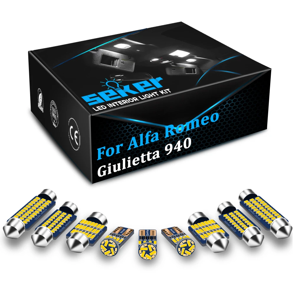

Seker 13pcs Canbus Interior Light For Alfa Romeo Giulietta 940 2010-2017 Vehicle LED Car Inside Map Dome Trunk No Error Lamp Kit