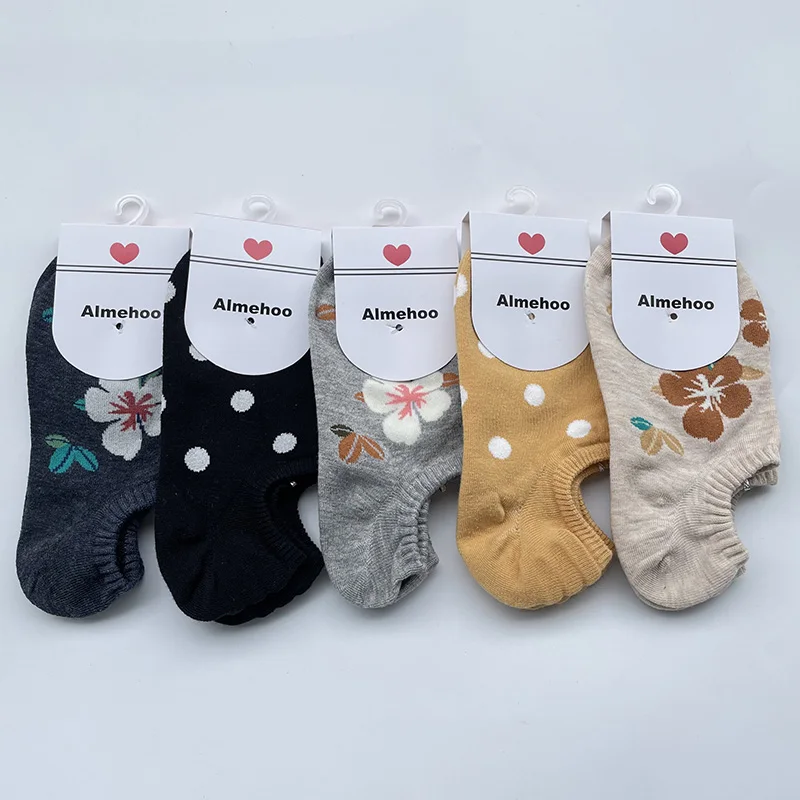 

Polka Dot Print Combination Women Socks Set Fashion Summer Short Asakuchi Ankle Socks Vintage Street Style Socken Chaussettes