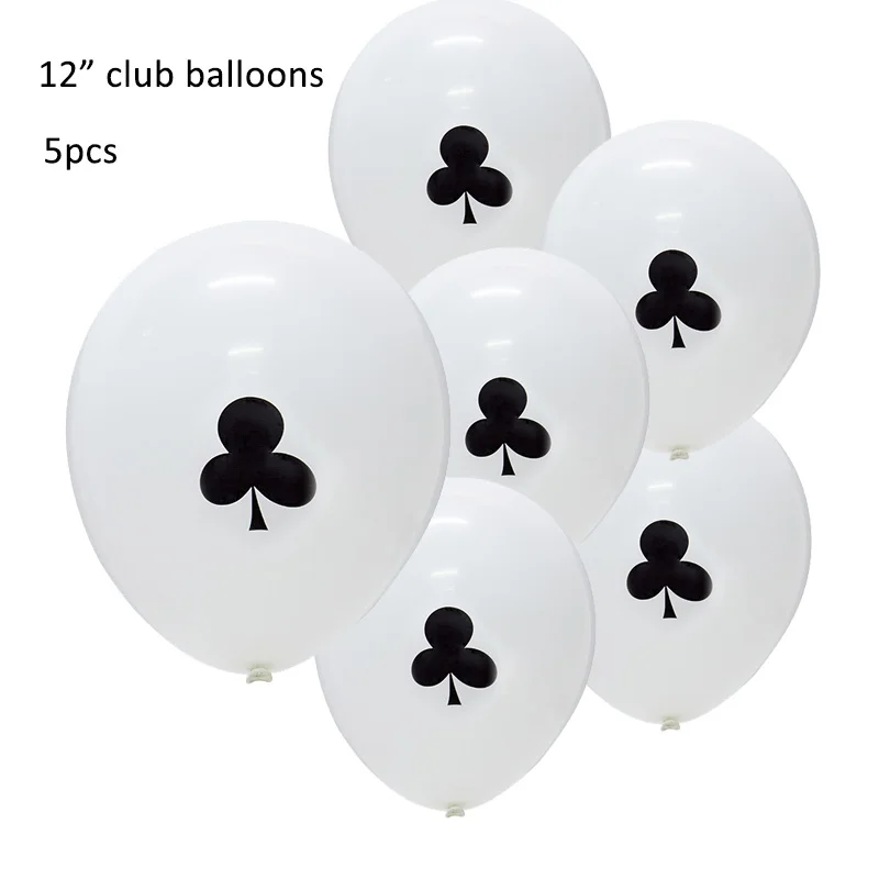 club balloons-5pc Волшебные украшения на день рождения Детские фотостудии реквизит с днем рождения я один высокий стул баннер покер вечерние казино тематическое мероприятие - Цвет: club balloons-5pc