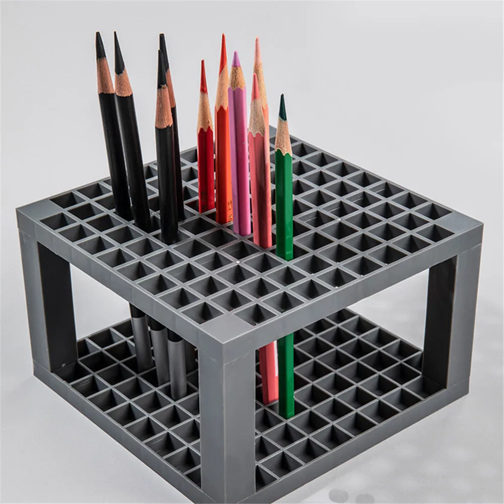 

96 Hole Grid Square Pen Holder Watercolor Oil Painting Plastic Pen Holder Detachable Art Office Supplies Student Accessories