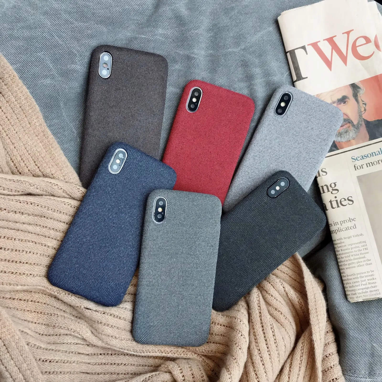 Мягкий ТПУ чехол для Iphone 11 Pro MAX X XR XS 8 7 6S Plus тонкая ткань имитация телефона задняя