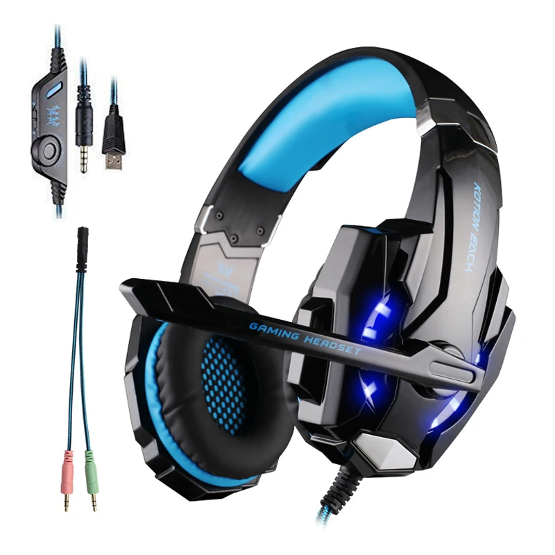 Игровая гарнитура для ПК PS4 светодиодные Игровые наушники с микрофоном