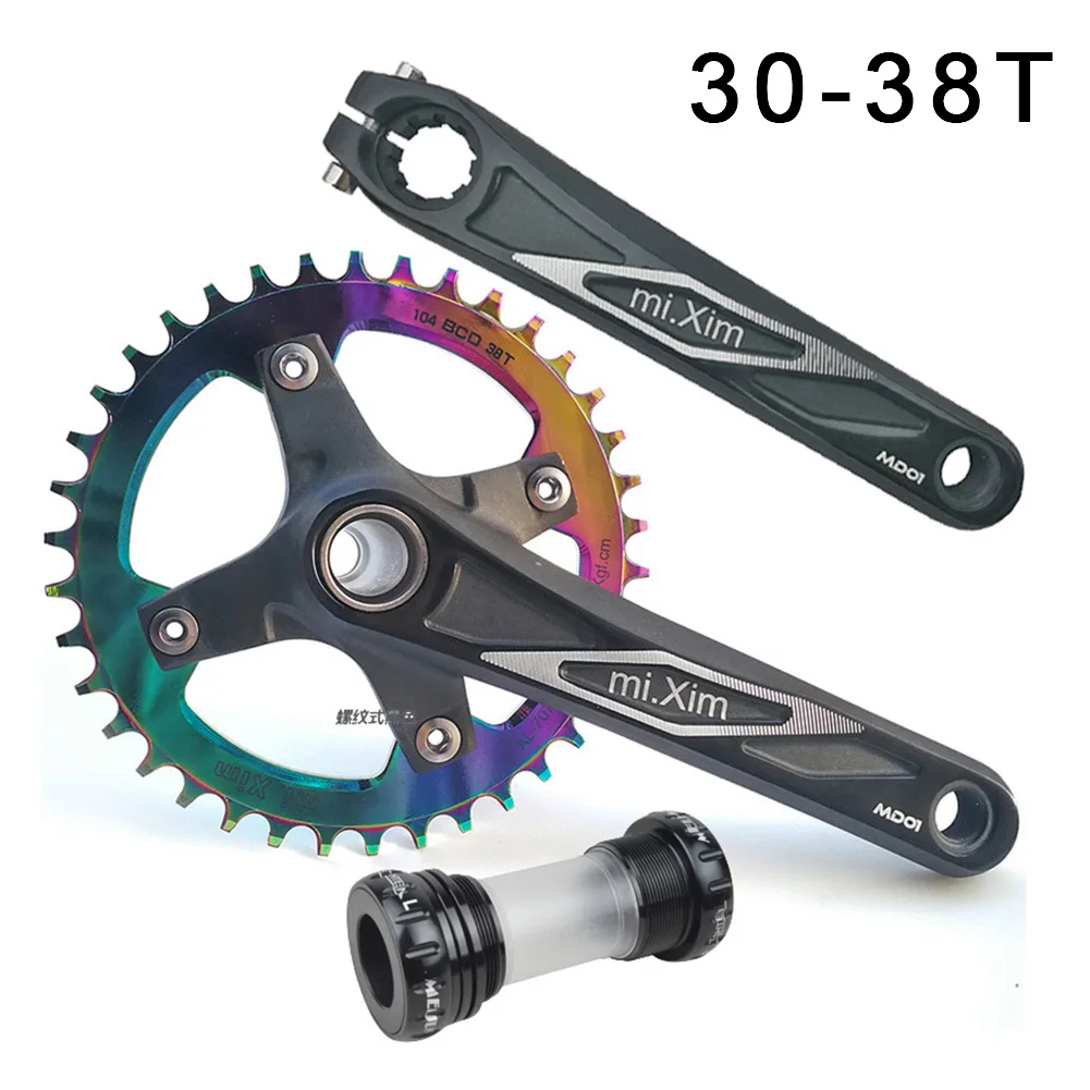 

1 Pair 7-12 Speed 170mm Bicycle Cranks With Botton Bracket Set MTB Bike 104BCD Chainring 30-38 Teeth