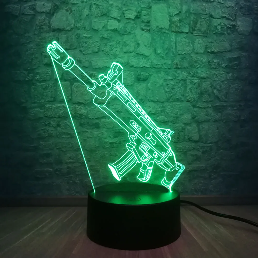 Новый 3D лампа остынет Королевская битва игра PUBG TPS SCAR L 7 цветов изменить Стол