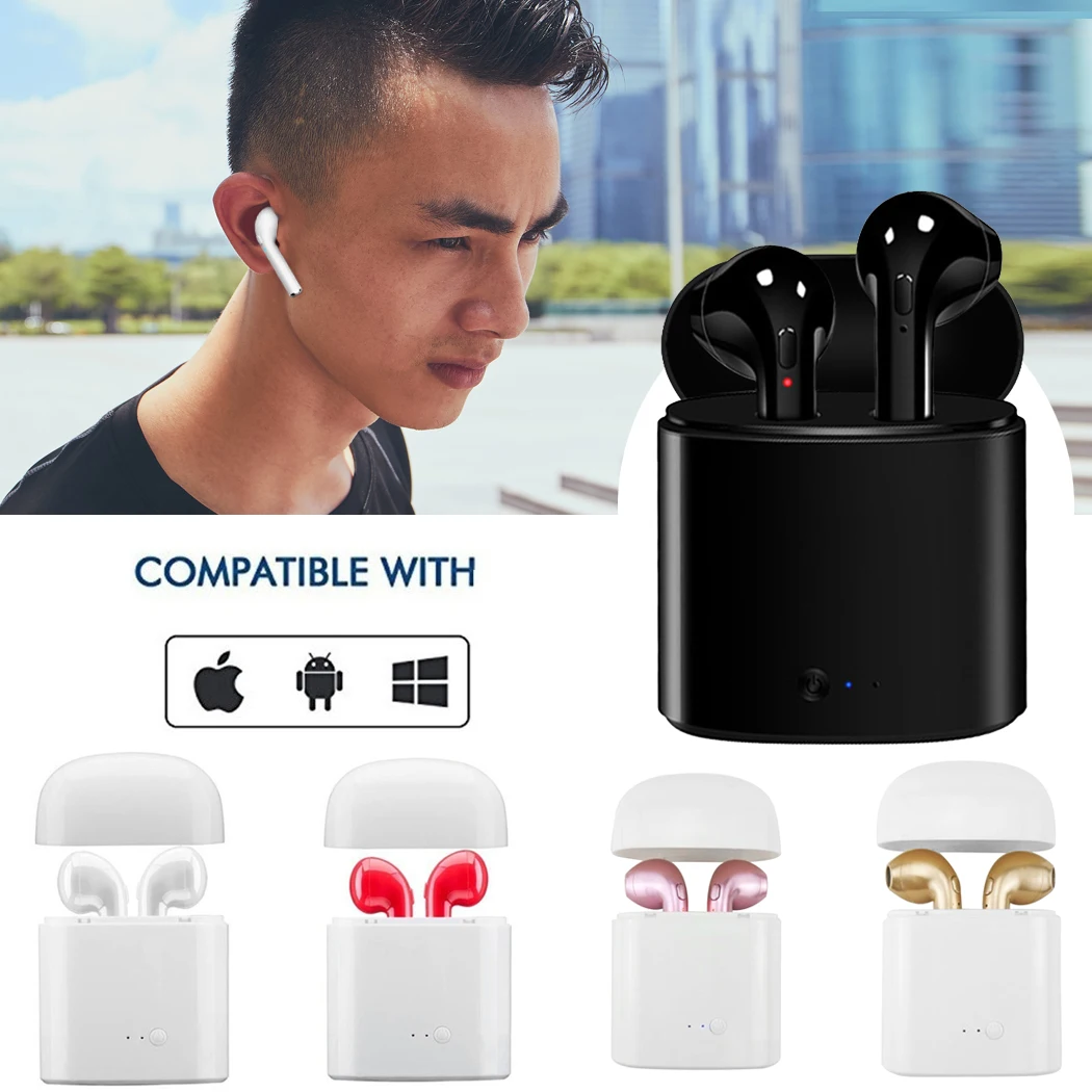 Беспроводные спортивные Bluetooth наушники TWS с зарядным устройством для