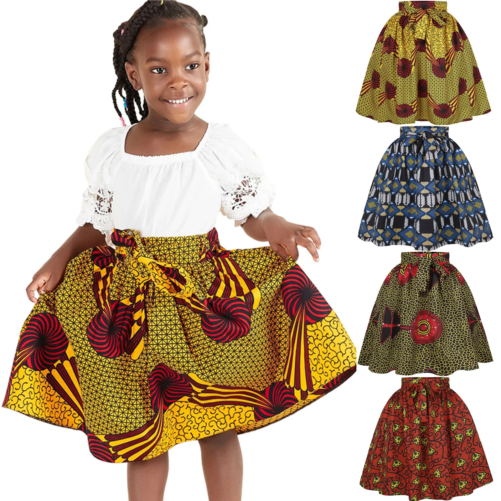 Детская одежда юбки для маленьких девочек юбка в африканском стиле Дашики
