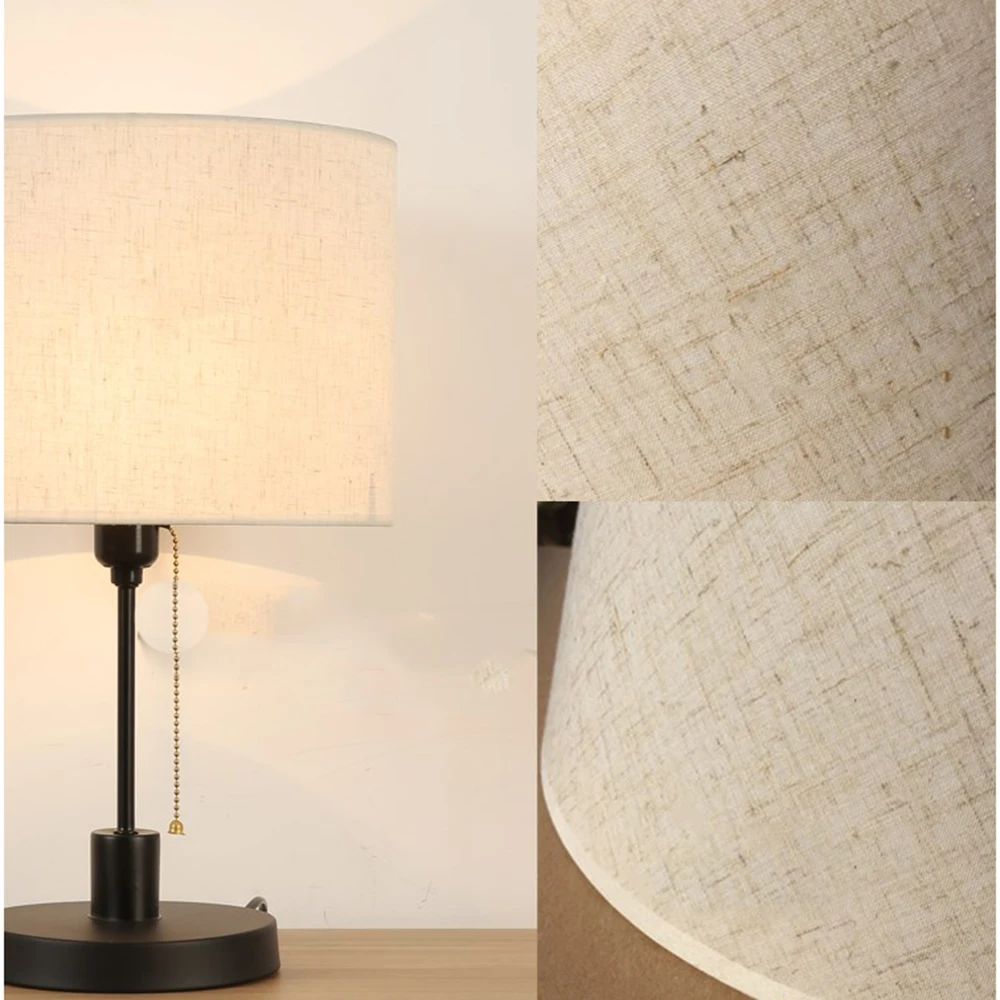 Аксессуары для крышки настольной лампы E27 цилиндрическая льняная прикроватный