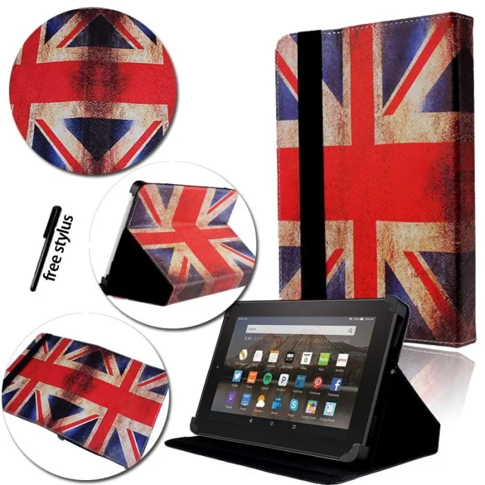 Union Jack KK&LL для Amazon Fire HD 8(6th/7th/8th Gen, выпуск)-кожаный чехол-книжка для планшета+ bluetooth-клавиатура - Цвет: Union Jack