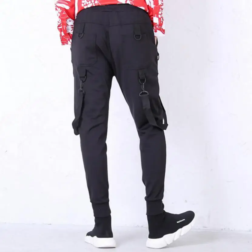 

Large Free Shipping Size Korean Version Spring And Autumn Small Feet Haren Pants Personality All-match Black Men's Trousersm-3xl