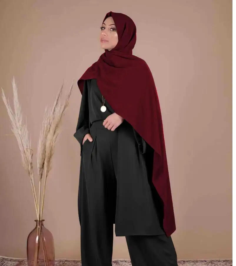Модная скромная одежда из 3 предметов в арабском стиле для женщин, abaya cardgan+ рубашки+ штаны, мусульманская одежда, комплект, женский костюм в западном стиле, исламский