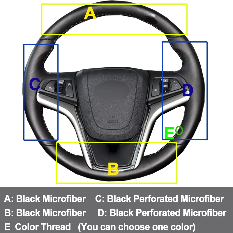 Hand Sewing Car Steering Wheel Cover Volant Braid on the Steering wheel For Chevrolet Malibu 2011 2012 2013 Volt 2011