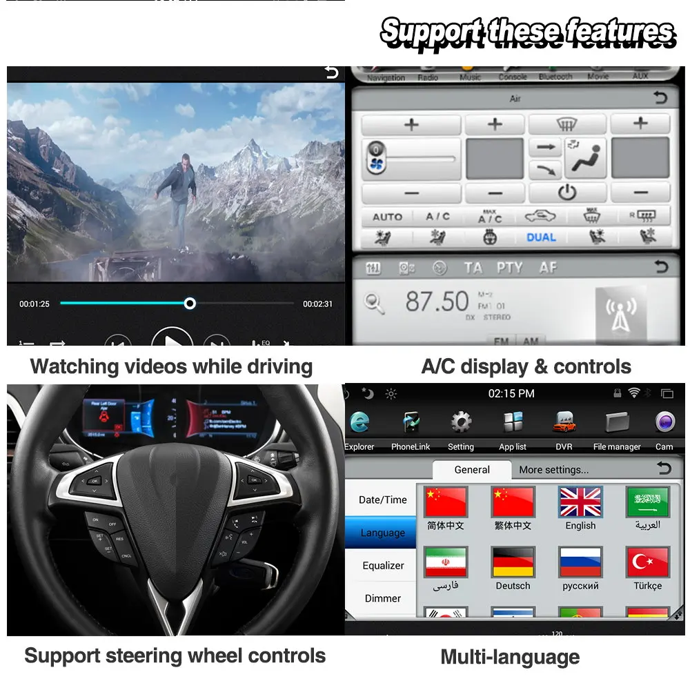 Для Mitsubishi Outlander 2013-2019 Автомобильная фотомагнитола мультимедийный плеер GPS