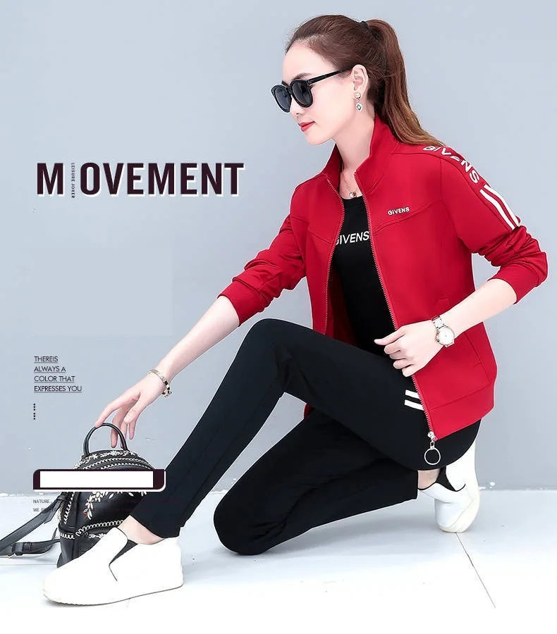 European fashion Lady clothes set 3 piece set Sporting suit female printing Top selling product in 2020 Women office clothing