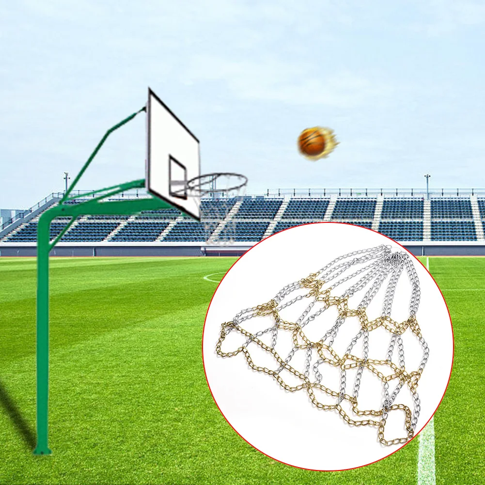 

Sports Outdoor Goal Hoop Galvanized Steel Universal Heavy Duty Durable Games Standard Chain Training Indoor Basketball Net