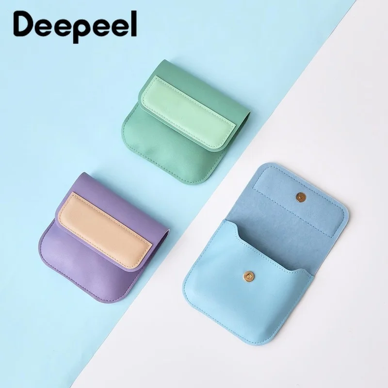 

3pcs Deepeel 10.5*10cm Women Colorful Fashion Short Mini Coin Purse PU Leather Hasp Wallet Female Money Bag Card Holder WP106
