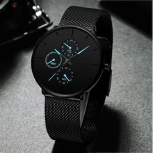 Men Watches Luxury Brand Ultra-thin Mesh Steel Quartz Watch Men Military Sport Casual Watch For Gift Relogio Masculino Hot Clock
