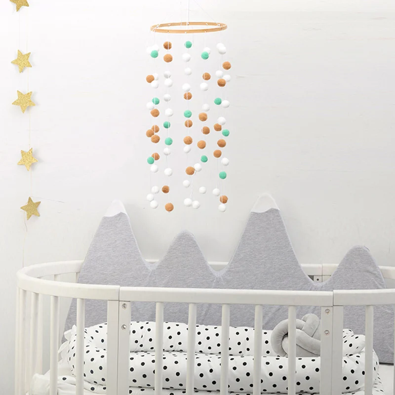 INS скандинавский мягкий шерстяной шар круглая кровать колокольчики игрушки для
