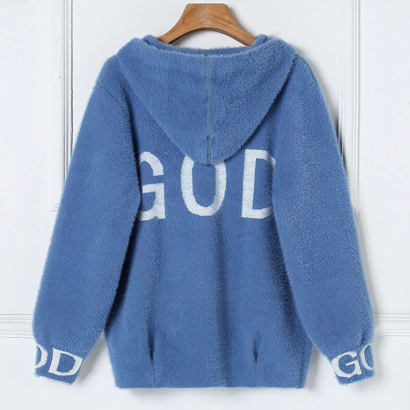 Норковый мех осенне-зимний свитер пальто новинка 2019 женский свободный бархатный