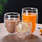 Прозрачная стеклянная кофейная чашка с двойной изоляцией, стакан для молока, виски, чая, пива, коктейлей, водки, питьевая посуда, стакан, чашка