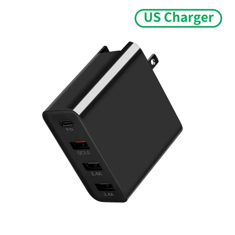 US black GOOJODOQ PD зарядное устройство 48 Вт USB быстрое зарядное устройство QC3.0 настенное зарядное устройство для iphone 11 XS Max Pro Apple iPad для samsung huawei Xiaomi Tablet - Тип штекера: US black