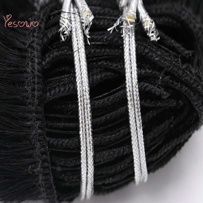 Yesowo Высокое качество 1 # Струйный черный зажим для человеческих волос 100 г 9 шт.