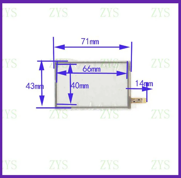 

A3029R - G 72 * 44 mm digital general touch outside the handwritten screen glass four wire resistance 71 * 43