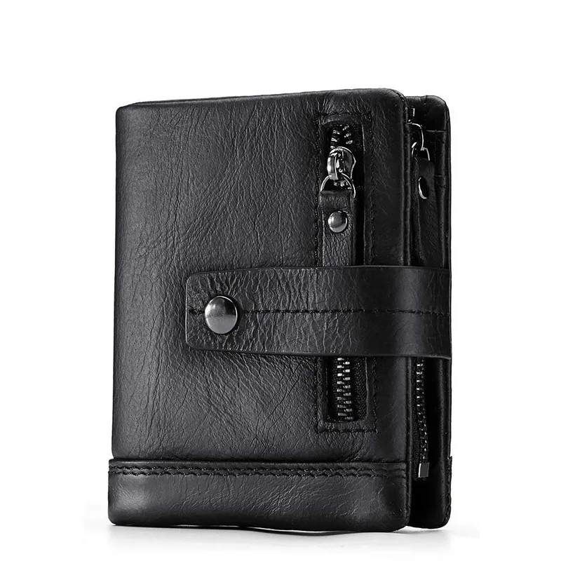 

Men's Wallet Genuine Leather Vintage Hasp Short coin Multi-pocket Cardholder male money bag purse mens wallets leather genuine