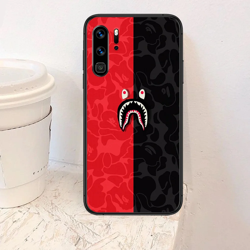 

sports brand Bapes shark monkey Phone Case For Huawei P Mate Smart 10 20 30 40 Lite Z 2019 Pro black Back Painting Bumper