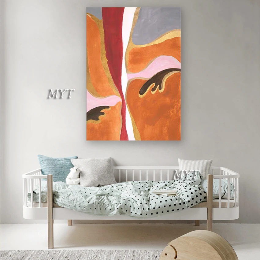

Red Acrylic Texture Canvas Art 100% Hand-painted Simple Design Abstract Oil Painting Wall Decor Panel Art Cheap Import Artwork