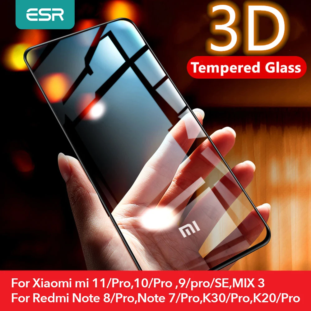 Стекло ESR для Redmi note 8 pro полное закаленное стекло Xiaomi mi 10 11 9 SE k30 k20 10T Pro с полным