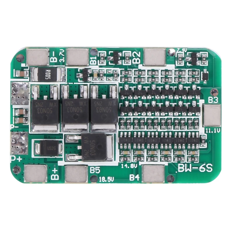 Плата защиты зарядного устройства 6S 15A 24V PCB BMS для модуля литий-ионного