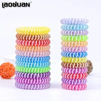 5 pcs top selling elastic hair bands girls spiral shape hair ring gum double colors telephone wire hair rope hair accessories
