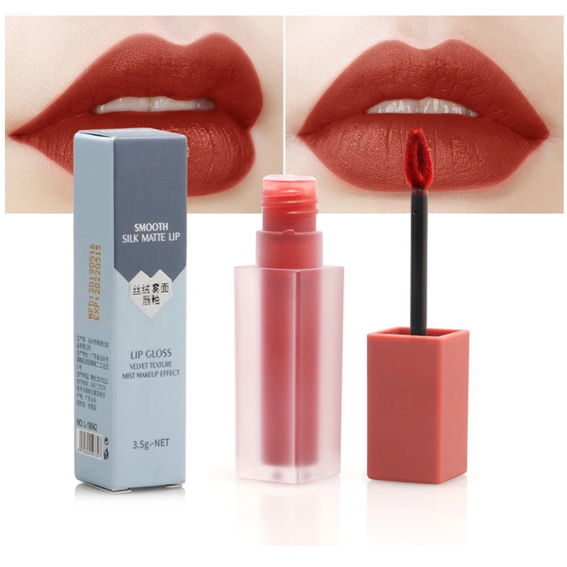 Матовый Блеск Для Губ Бархатный Жидкий блеск для губ водонепроницаемый стойкий
