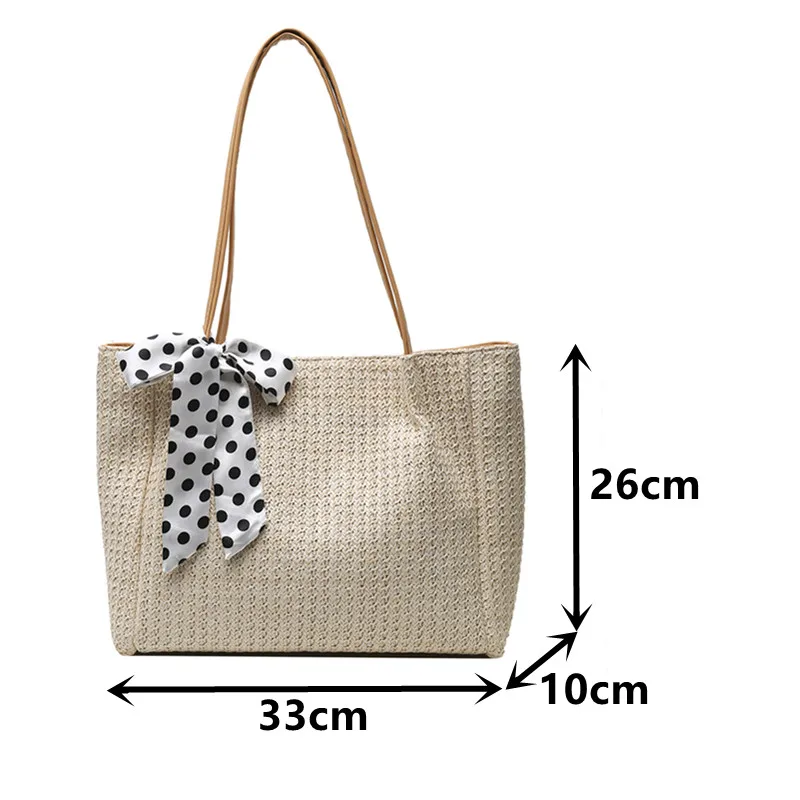

Big Size Straw Weave Tote Bags for Women Rattan Manufacture Shoulder Bag Large Capacity Shopper Bag Top Handle Lady Handbags Sac