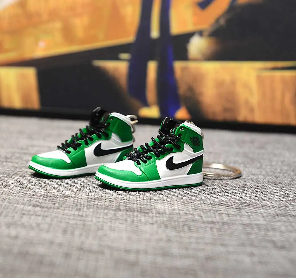 a pair w metal ring Дропшиппинг тапки обуви брелок 1 3D мини-кроссовки "OW CHICAGO" Спортивная обувь тапки брелки - Цвет: a pair w metal ring