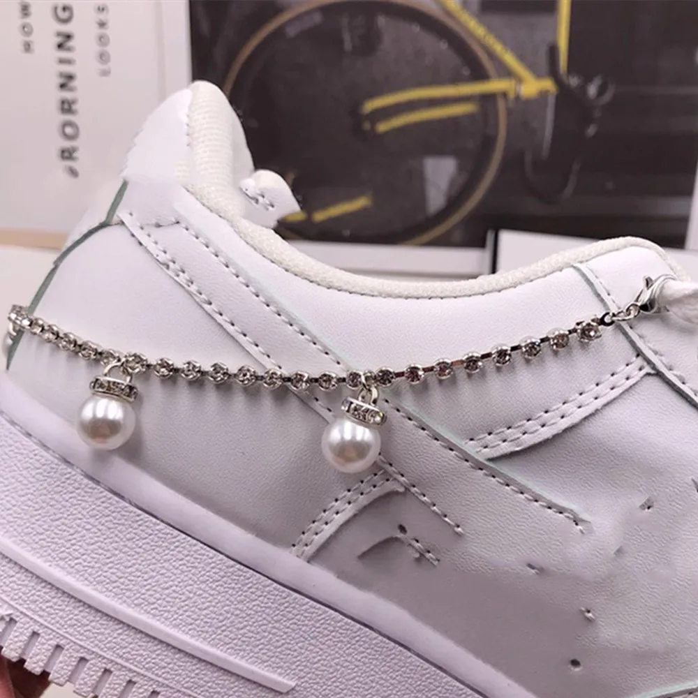 Роскошные Стразы с жемчугом подвеска обувная цепочка украшения аксессуары для