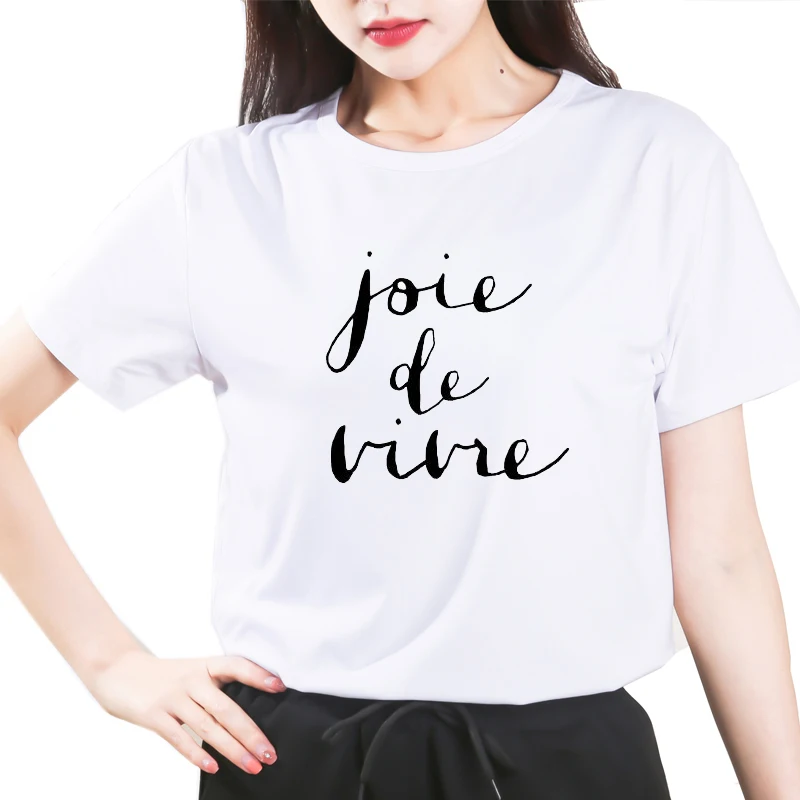 

Joie de Vivre Women Tshirt New Vogue Tshirt Graphic Tee Cute Women T-shirt Female Tee Shirt 90s Girls Tee Tshirt