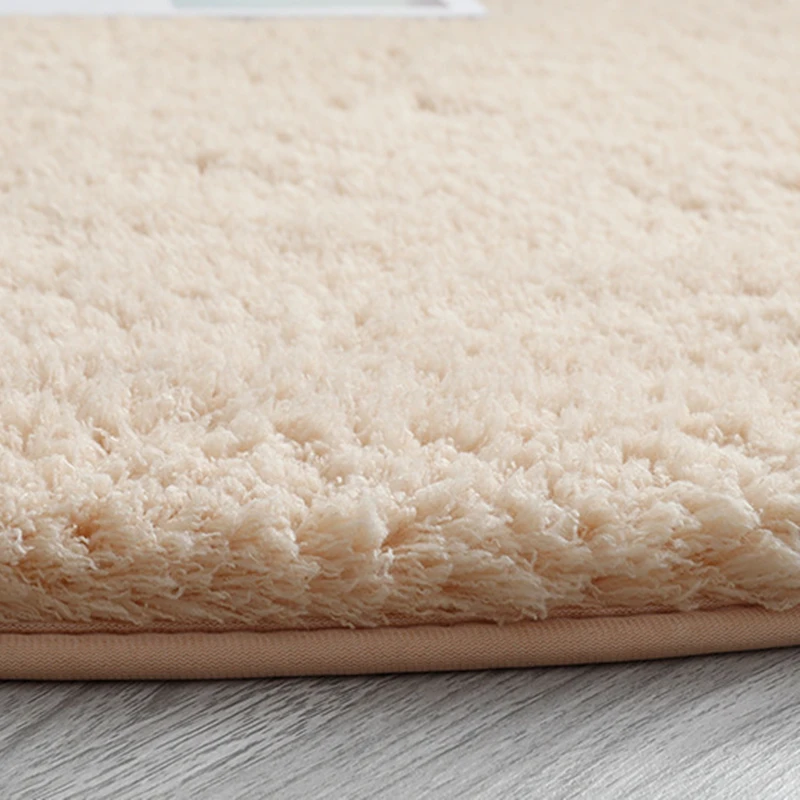 Пушистый круглый ковер коврики для спальни гостиной учебной палатки однотонный