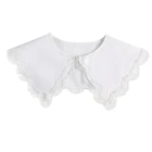 Классическая хлопковая кружевная элегантная шифоновая полурубашка с ложным воротником, стильная блузка с отворотом, съемный воротник, имитация рубашки из хлопка