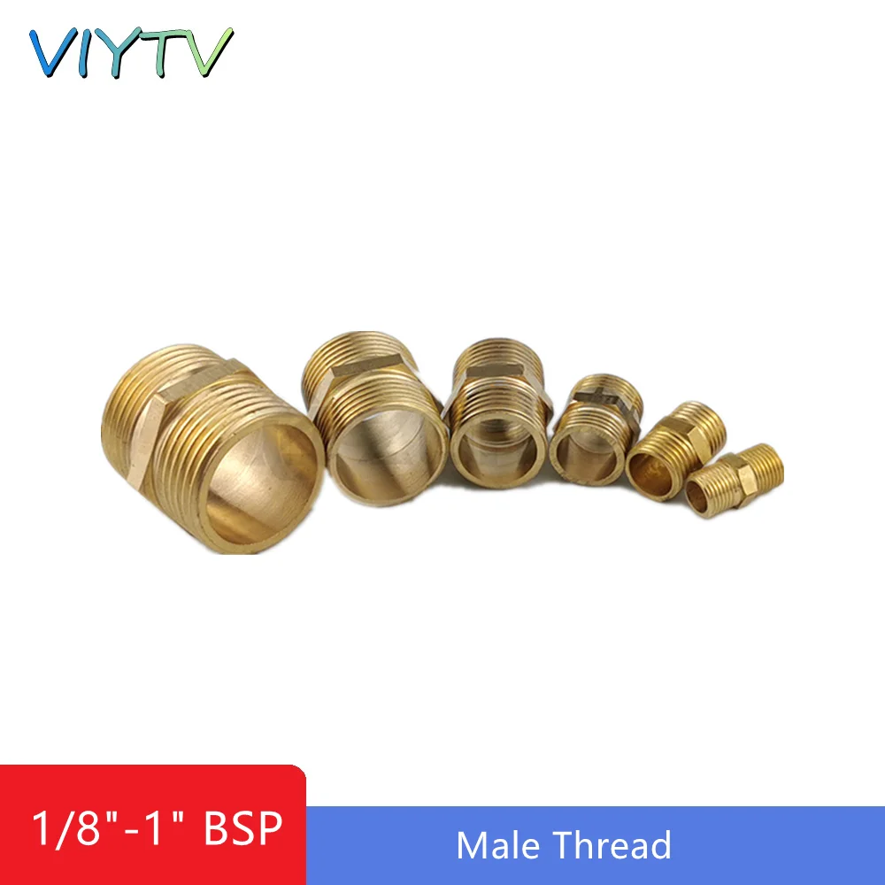 

Brass Pipe Hex Nipple Fitting Quick Adapter 1/8" 1/4" 3/8" 1/2" 3/4" 1" BSP Male Thread For Water Oil and Gas Connector
