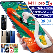 Smartphone M11 Pro MTK6889 5600mAh 6.82 '' 512GB SIM 10Core Android 10.1 4G Celulares 5G Cellphones 