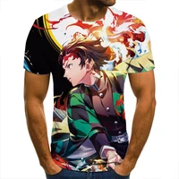 2021 summer hot selling anime demon killer 3d pattern t shirt casual fashion street harajuku male and female anime printing shop