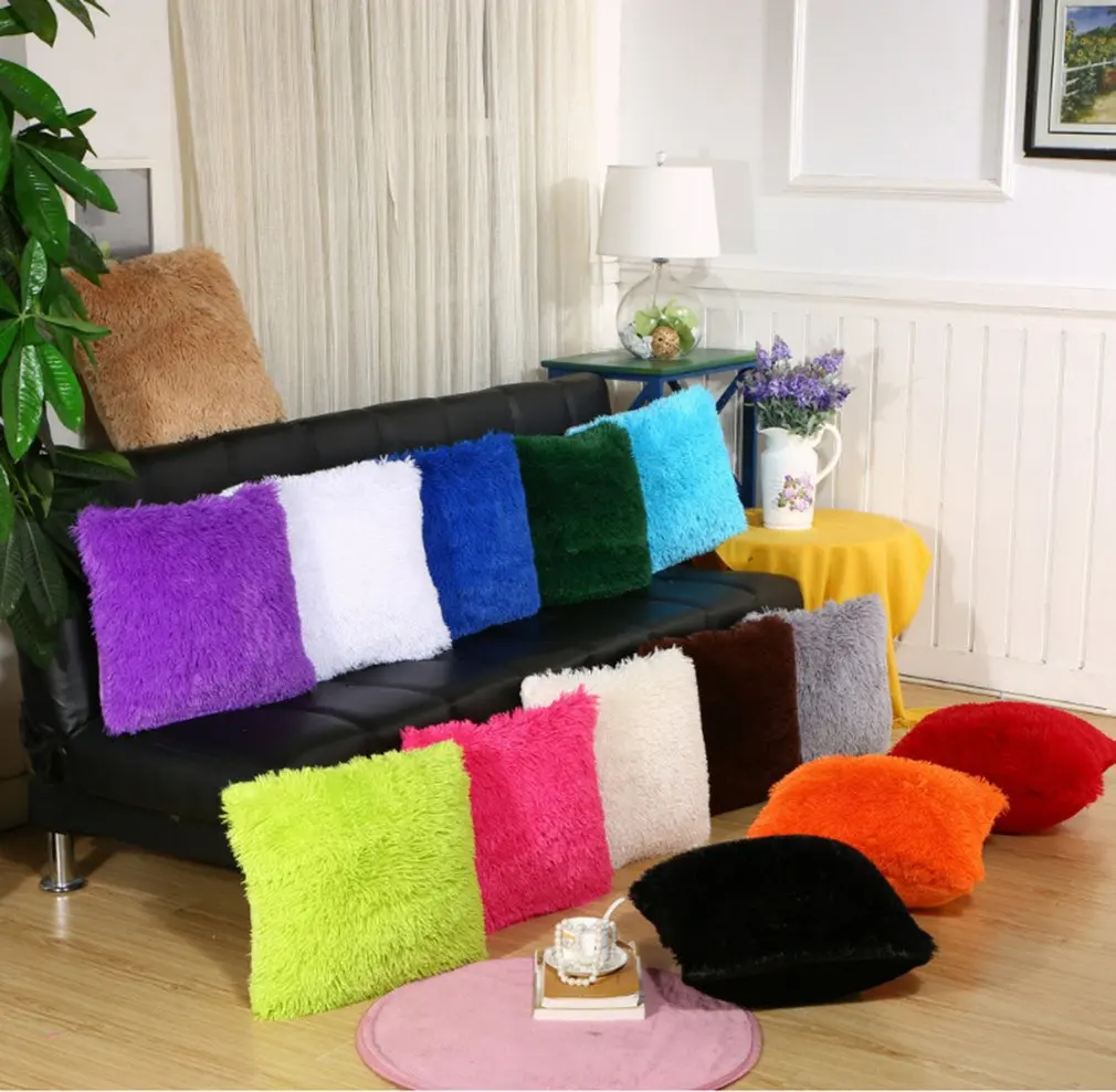 

1PC Deluxe Home Decorative Super Soft Plush Throw Pillow Case Home Waist Cushion Pillow
