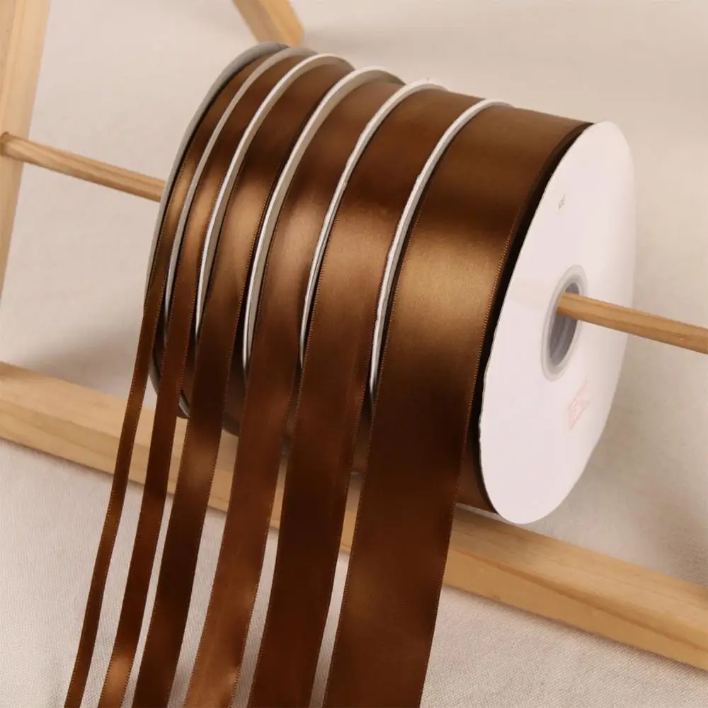 Светло коричневые ленты 100 ярдов/91 метров полиэфирная лента Свадебные