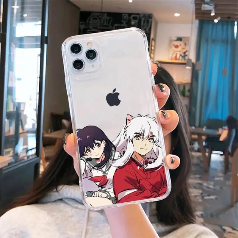 

Anime InuYasha Phone Cases Transparent for iPhone 6 7 8 11 12 s mini pro X XS XR MAX Plus se cover funda shell